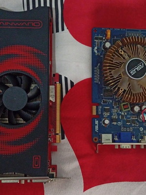 Използвани графични карти Nvidia GeForce 9800GT и Asus EN8600GT
