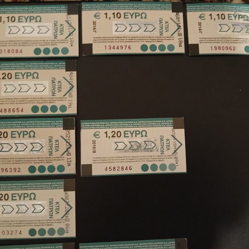 Patra Bus Tickets used, pack of 20, canceled