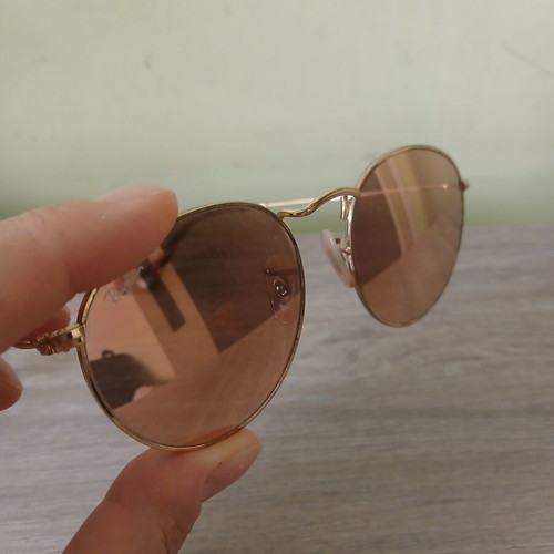 Ray-Ban sunglasses used, pink and gold with scratches