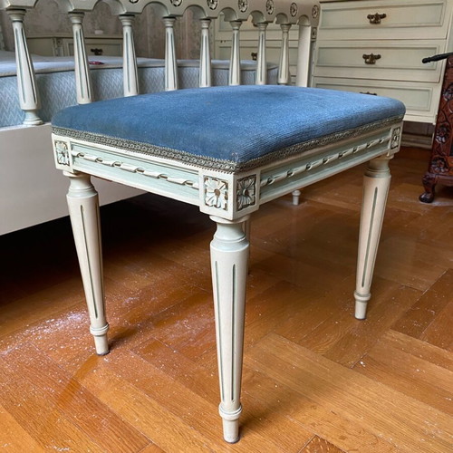 Vintage bedroom set used, double bed, nightstands, dressing table, stool