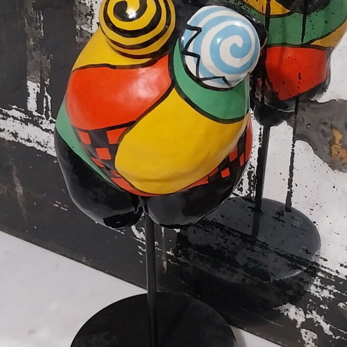 Decorative sculpture made of papier-mâché and wood