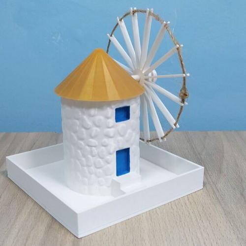 Milos Windmill Flowerpot 3D printed and hand painted