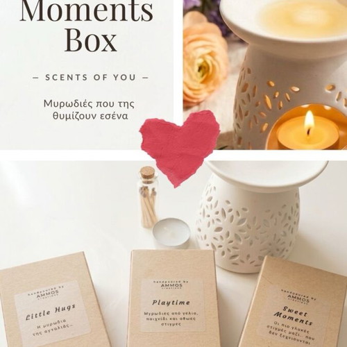 Her Moments Box gift set with burner and 3 handmade 60g wax melts