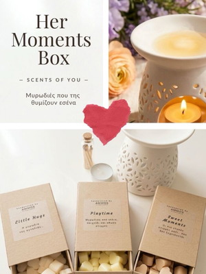 Her Moments Box gift set with burner and 3 handmade 60g wax melts
