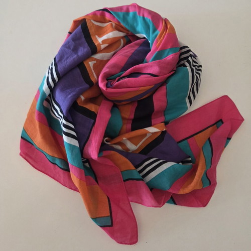 Jaeger Vintage Striped Multicolor Scarf like new