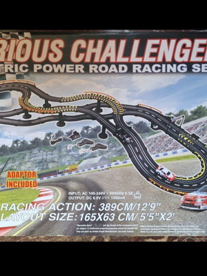 Furious Challenger electric racing set used, missing 2 cars, with box and manual