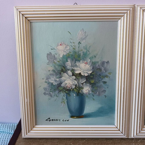 Robert Cox oil paintings used, set of 2, 33x27 cm