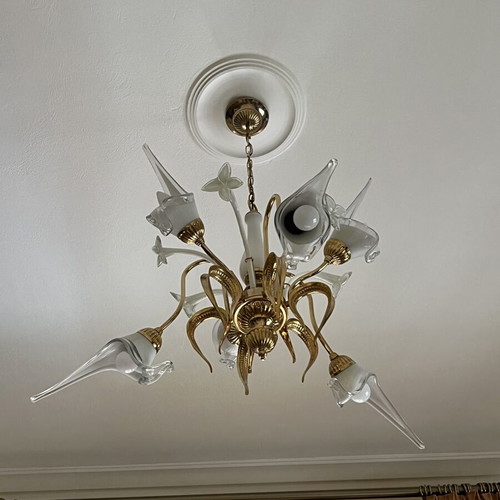 Ceiling lights like new, set of 2 with gold details