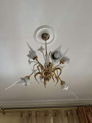 Ceiling lights like new, set of 2 with gold details