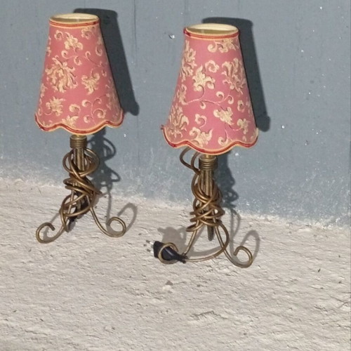 Table lamp set used, vintage 70s-80s, 40 cm height