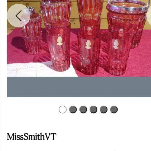 Val Saint Lambert Art Deco ice bucket used, lead crystal 1930s-50s