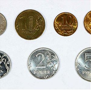 RUSSIA set 6 νομίσματα UNC εκτός από το 5 καπίκια = AUNC