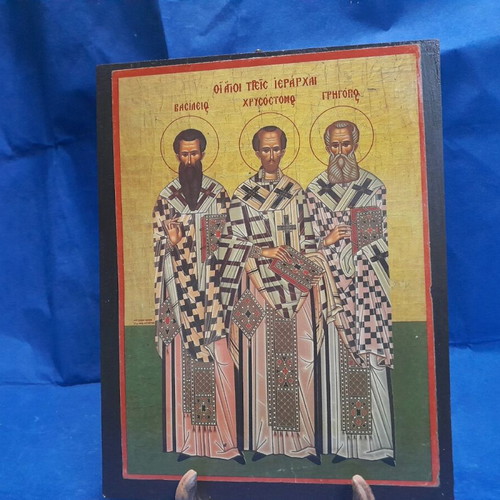 Wooden icon The Three Hierarchs new 22x29 cm