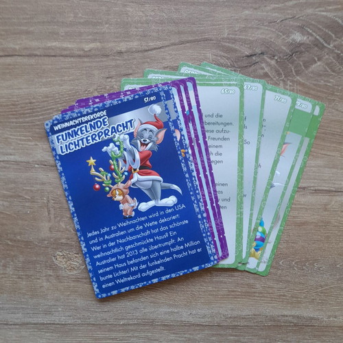 German language cards used, 33 of 80 included