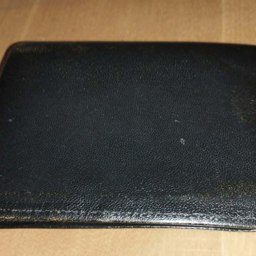 Opel leather wallet vintage collectible used, black