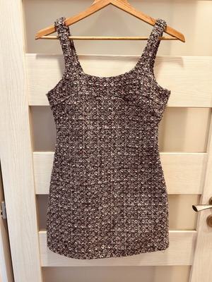 ZARA tweed dress with sequins, size XS, like new