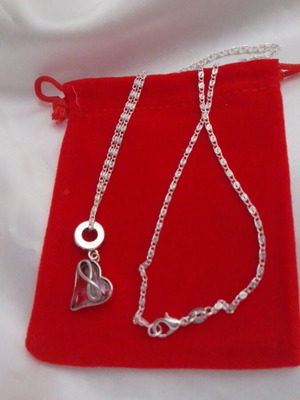 Ασημένια αλυσίδα με ασημένιο κρεμαστό καινούργιο