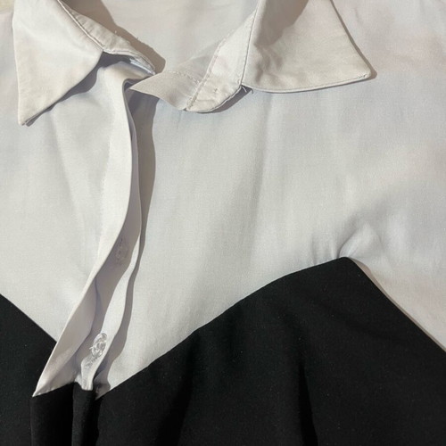 White shirt with black bustier detail like new, size 38