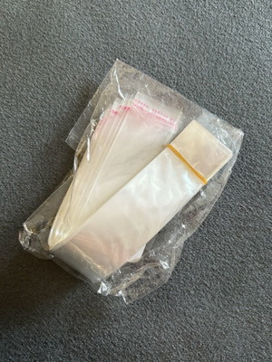 Transparent packaging new, pack of 100, 20x3 cm
