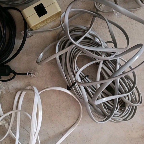 Telephone cables and DSL splitter used, pack of 5 pieces