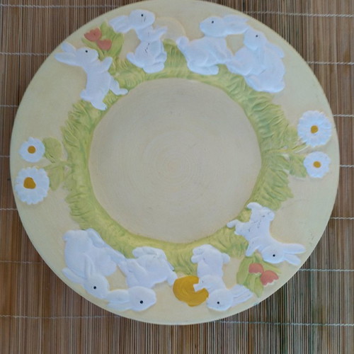 Easter platter with bunnies