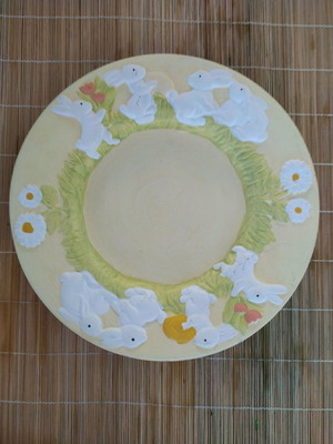 Easter platter with bunnies