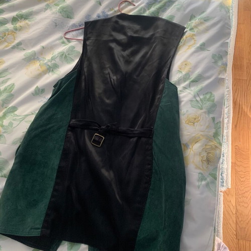 Suede vest like new, green, size XXL