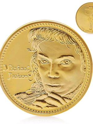 Νόμισμα Michael Jackson καινούργιο, χρυσό χρώμα, διάμετρος 38 χλστ