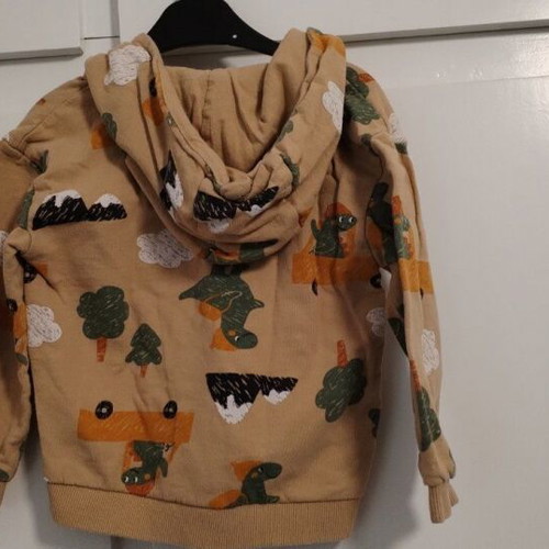 Sinsay cardigan with dinosaurs used, for boy 2-3 years, beige