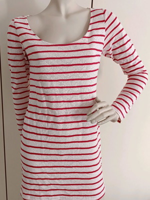 Stradivarius Spring Mini Dress With Long Sleeves In White And Red Like New