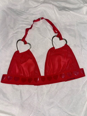 Valentine’s Day bralette new, size 80B, red and gold