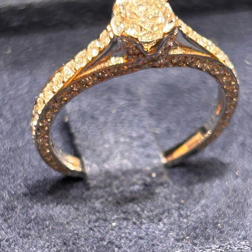Engagement ring white gold k18 new, full pave setting diamonds