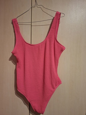 Primark one-piece swimsuit bright pink new, size L