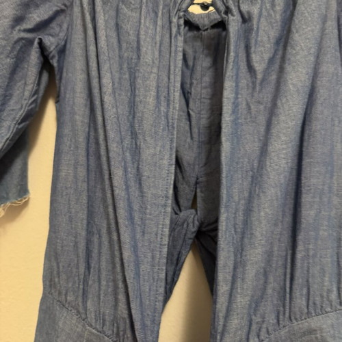 Zara denim jumpsuit like new with back and belly openings