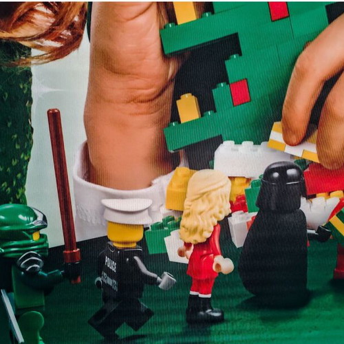 Lego Christmas Retail Banner new, fabric collectible with tree theme