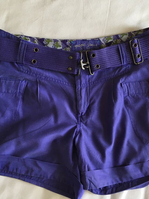 Pepe Jeans women's purple shorts like new with belt, soft fabric