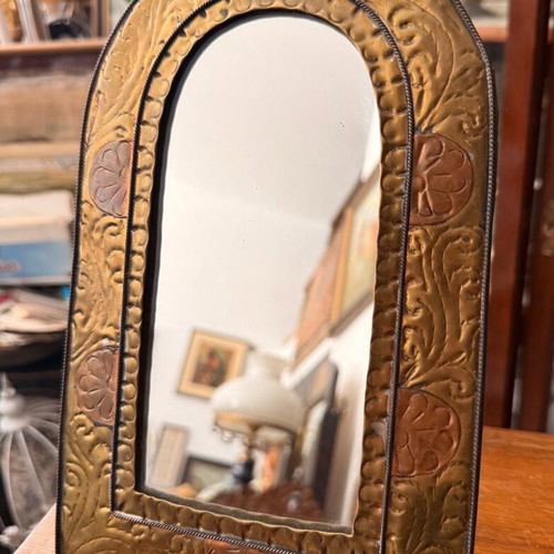 Turkish Mirror used, brass peel decorative 25.5x17 cm