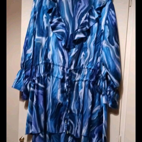 Long dress new with frill, multicolor, size 44
