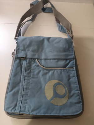 Fabric crossbody bag used, turquoise color