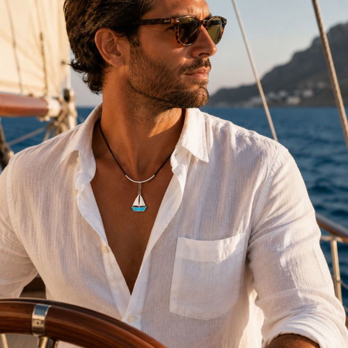 Handmade unisex Necklace -the little boat-