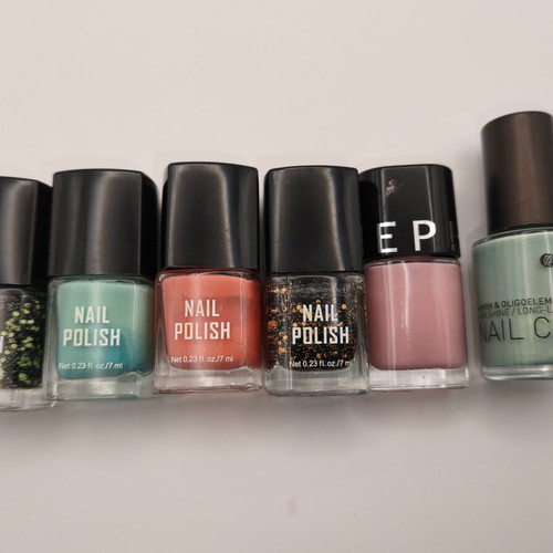 Nail polish set used, 6 pieces with Sephora, Korres & H&M colors