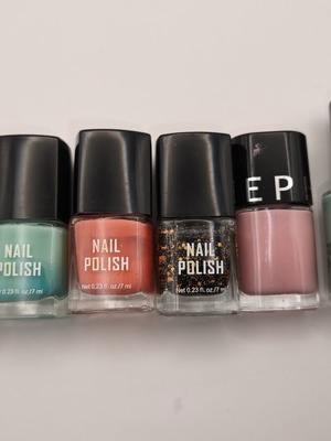 Nail polish set used, 6 pieces with Sephora, Korres & H&M colors