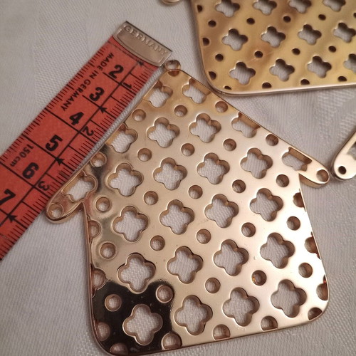 Metallic gold large house charms 3 pcs for good luck, like new
