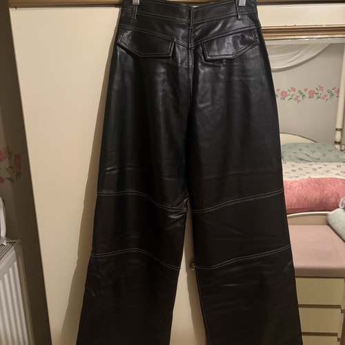 Zara leather-look pants like new, size S 36 8, black
