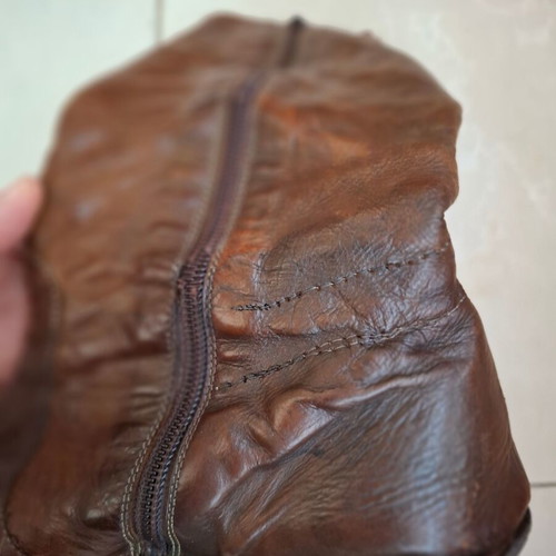 Brown leather vintage boots size 38, refurbished