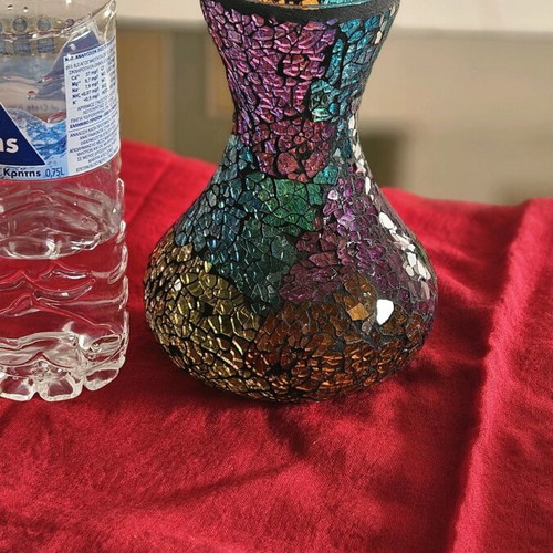 Colorful mosaic handmade vase new from Spain