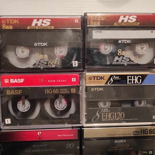 Video 8 cassettes used, pack of 13 pieces