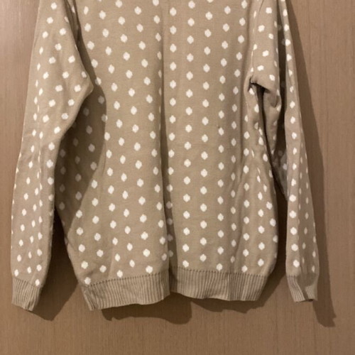 Woolnet polka dot warm sweater like new, beige, size S
