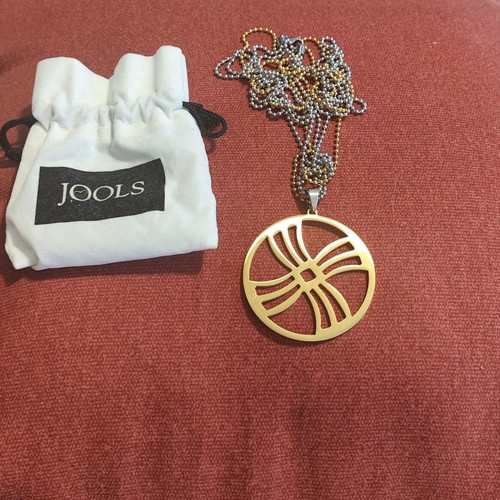 Jools necklace with two-tone chain and gold steel motif new