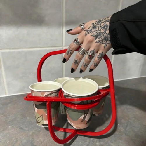 QuadCup Gyro Caddy V2 New No-Spill Coffee Cup Carrier for 4 Cups